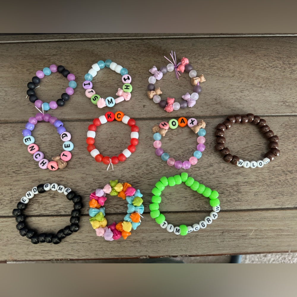 Taylor Swift Beaded Friendship Bracelets - Set of 10 - Handmade DIY